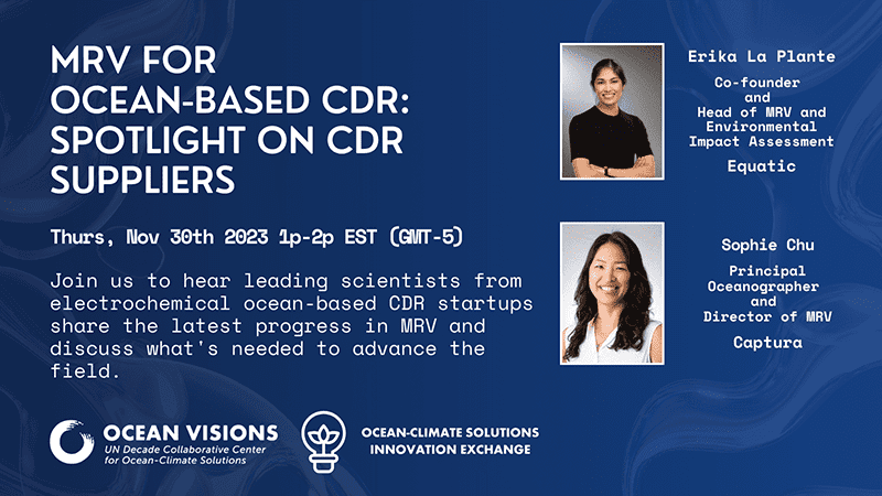 OCEAN-CLIMATE SOLUTIONS INNOVATION EXCHANGE WEBINAR SERIES |