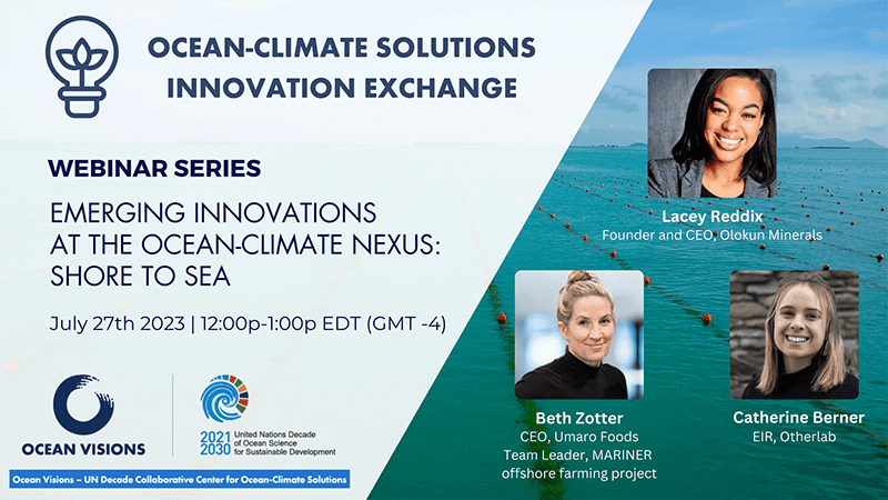 OCEAN-CLIMATE SOLUTIONS INNOVATION EXCHANGE: Emerging Innova