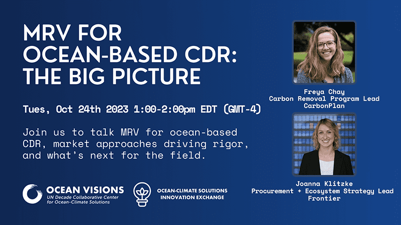 OCEAN-CLIMATE SOLUTIONS INNOVATION EXCHANGE WEBINAR SERIES |